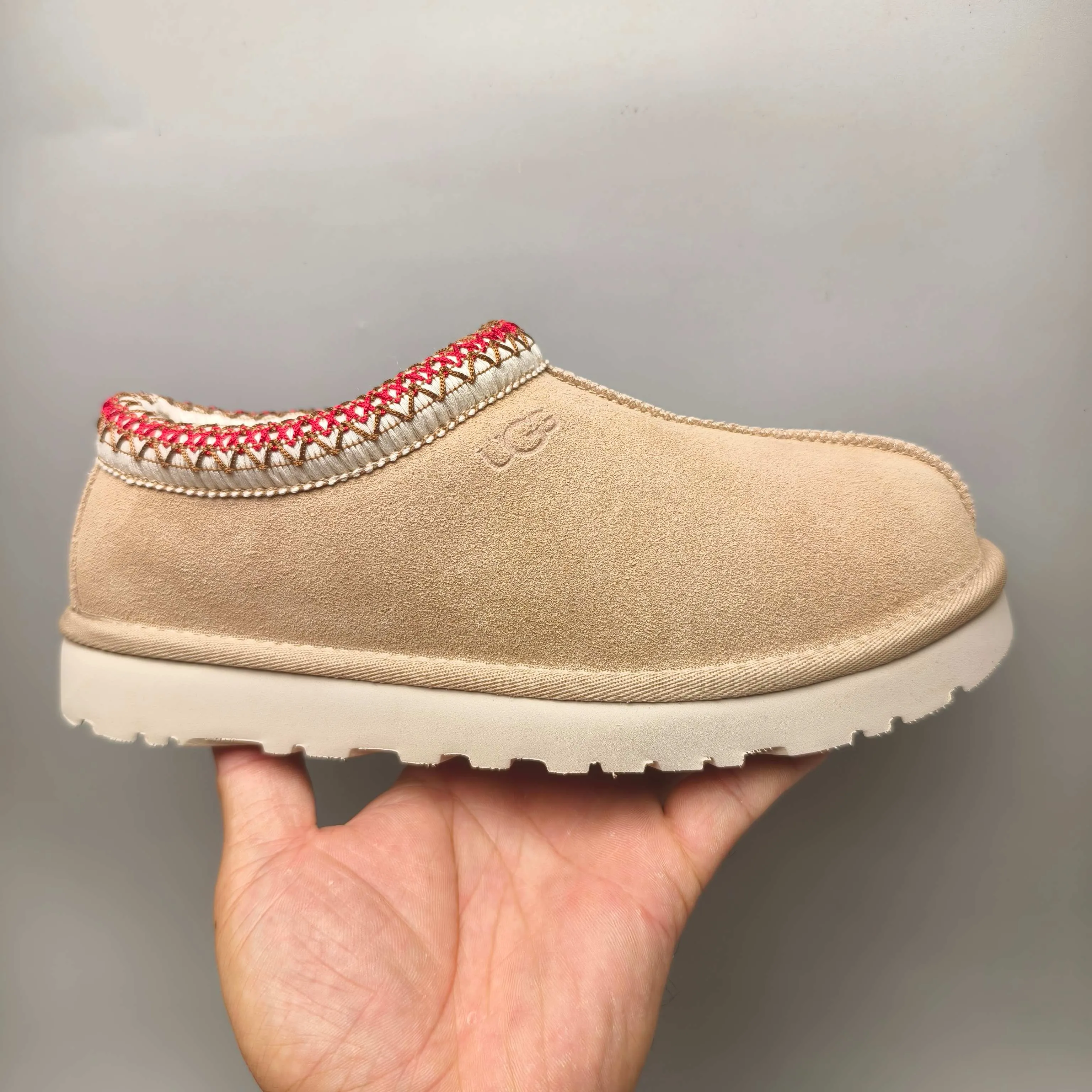 💰440 UGG sheepskin all-in-one snow boots 5955 style 4470 one-legged ethnic style home style for women Color: light oak brown pink sand color Number: 35-41